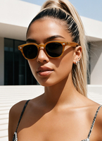 Lunettes de soleil tendance 2026 à verres colorés, style vintage rond et carré, en polycarbonate, protection UV, style Ins