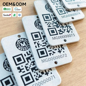 Étiquettes d'inspection personnalisées en métal gravé sablé anti-reflet pour instruments <span class=keywords><strong>de</strong></span> laboratoire médical, plaques anti-corrosion avec <span class=keywords><strong>code</strong></span> QR - Product Image 1