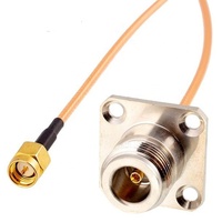 Câble coaxial RG316 pour station de base LORA, pont de routage industriel, avec connecteur femelle N-Type à bride carrée 4 trous et connecteur mâle SMA, pigtail RF en PTFE