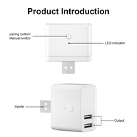 Adaptateur intelligent Tuya WIFI prise USB prise universelle intelligente compatible avec l'application Smart Life