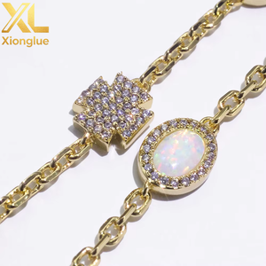 Hip Hop <b>Opal</b> <b>Bracelet</b> Jewelry Accessories Zircon Cross <b>Bracelet</b> Men's Jewelry - Product Image 5