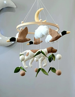 Mobiles en feutre pour berceau, motif canard mallard et chien, style bohème, cadeau de naissance, pour chambre d'enfant garçons et filles