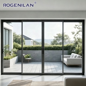 Rogenilan Porte coulissante électrique fine en métal à double vitrage Porte coulissante automatique en aluminium personnalisée chinoise Fournisseur - Product Image 1