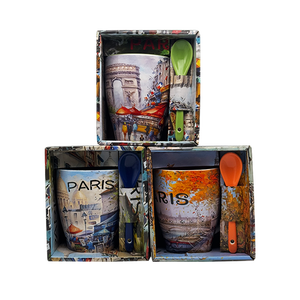 Série <span class=keywords><strong>de</strong></span> saisons colorées Design classique 340ml Tasses <span class=keywords><strong>de</strong></span> <span class=keywords><strong>camping</strong></span> Souvenirs en boîte attrayants avec cuillères pour la fête - Product Image 6