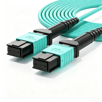 Kabel Patch Fiber MPO ke MPO OM3 Multimode 10G Fiber Jumper 8/12/16/24 Core untuk Kabel Data Center