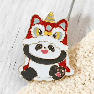 1/2/4 Uds. Pin de aleación de Panda de dibujos animados bonitos-Ópera china, elementos de Kung Fu chino, insignia de solapa de aleación duradera para bolsos - Product Image 3