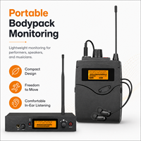 Système de monitoring intra-auriculaire sans fil DS200 pour spectacles sur scène, studio, conférences, discours