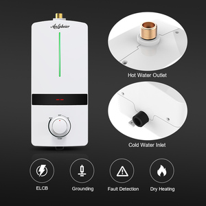 Save Space Instant Electric Water Heater 220V 5.5KW Digital Display ELCB Protection For <b>Shower</b> Home Use - Product Image 6
