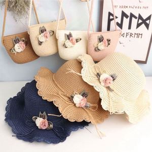 New Summer Beach Children Straw <b>Bag</b> Mini Fanny Pack & Shoulder <b>Bag</b> with Straw Sun <b>Hat</b>-Outdoor Travel Casual - Product Image 1