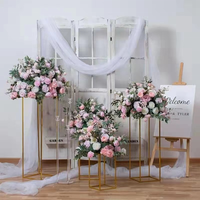 Boule de fleurs de mariage, fleurs artificielles en rose rose, centre de table, boule de fleurs, décoration de mariage