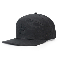 Logo en silicone très vendu chapeaux Merlin en polyester imperméable à l'eau chapeaux de camionneur à billets plats avec logo personnalisé