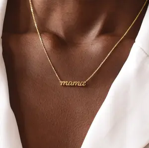 Inspireren Sieraden Mama Script Mama Ketting Moeder Ketting Moeder Cadeau Moeder Moeder Dag Geschenken Nieuwe Moeder Ketting Groothandel Aangepaste Naam