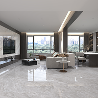 Carrelage en porcelaine effet marbre gris froid 750x1500mm, facile à nettoyer, imperméable, pour sol, mur, salon, hôtel