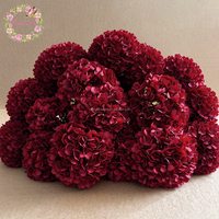 Bunga Hydrangea Buatan Berkualitas Tinggi Ukuran Besar Warna Champagne 21cm Diameter Krim Putih Dekorasi Pernikahan
