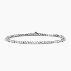 Factory Wholesale Exquisite Bezel <b>Set</b> Round Cut 2.5mm Vvs Gra Moissanite Jewelry 14k Gold Filled Tennis Bracelet - Product Image 1