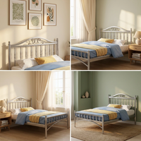 JYLG025 #   Cadre de lit en métal moderne et durable 180x200cm, hauteur réglable pour chambre à coucher