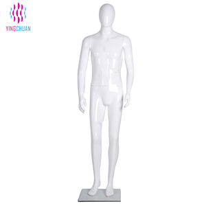 Maniquí Masculino de Fibra de Vidrio Blanco de Pie, Maniquí Masculino Realista con Cabeza de Huevo para Exhibición en Vitrinas - Product Image 2