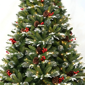 Albero di Natale Invernale Innevato con Pigne e Bacche, Supporto Robusto per Atmosfera Festiva Rustica - Product Image 3