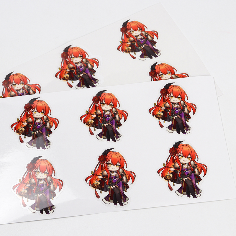 Transparent Anime Sticker Sheet for Retail Promotion and Brand Decoration clear Vinyl Material Adhesive Custom Printing