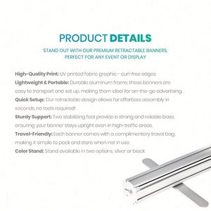 ป้ายป้ายต้อนรับแบบพับเก็บได้ป้ายผ้าสำหรับธุรกิจแบบพับเก็บได้ - Product Image 3