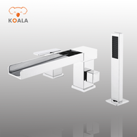 Nouveau design Chrome Salle de bain 3 trous Robinet de douche Ensemble de douche à main Baignoire Robinet de douche