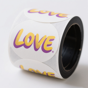 Popular Custom Brand <b>Logo</b> Personalized Vinyl Sealing <b>Sticker</b> 100Pcs Pack Roll Round <b>Stickers</b> - Product Image 5