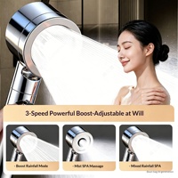 Pommeau de douche ABS haute pression avec jet de pluie mural super puissant pour salle de bain domestique, design de luxe léger