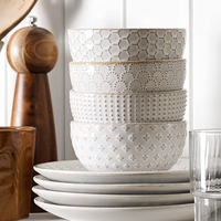 Bols en céramique de 4,5 pouces, lot de 4, assiettes à salade blanches arctiques de 8 pouces, tasses à expresso de 7 oz, lot de 4