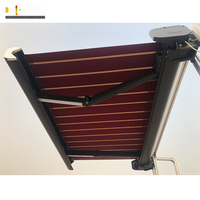 Auvent rétractable pour l'extérieur, Cassette complète motorisée, auvent en aluminium, avec bras LED et moteur