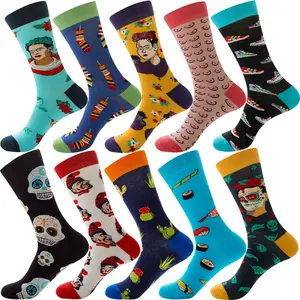 Custom Logo Cartoon Cute Funny Skull 3D Digital Print Adult Happy Crew Halloween Socks