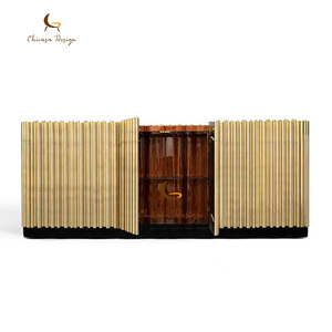Villa Hotel Furniture High Quality Luxury Boca Sideboard Designs Stainless Steel Buffet Gold Cabinet - Product Image 2