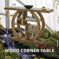 Table d'angle console en bois massif de 42.5 pouces faite à la main Table d'entrée canapé à 5 niveaux avec base géométrique convertible pour le salon