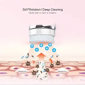 Appareil de nettoyage facial électrique en silicone étanche IPX7, brosse nettoyante profonde avec tête de brosse remplaçable, pour le visage, le corps et le nez - Product Image 5
