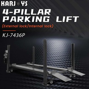 Mesin pengangkat parkir mobil, peralatan Penyelaras roda Lift garasi 4-Post kapasitas tinggi 3.6t untuk pengemasan mobil - Product Image 4