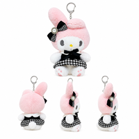 Vente directe usine : Porte-clés en peluche My Melody, mini jouets en peluche de dessin animé, animaux en peluche de 4 pouces pour machine à grue d'arcade pour garçons