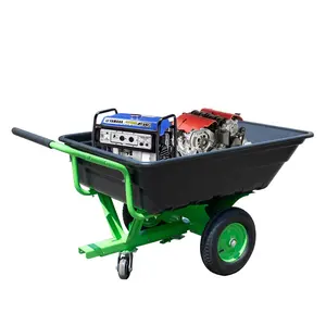 Heavy Duty 660lb Load Farm Trailer Tool Steel Utility Dump Cart Garden Yard Lawn Mower Tractor ATV Trailer