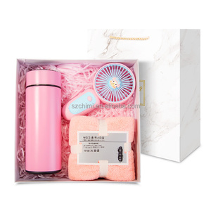 Affichage de la température fiole à vide ventilateur serviette bouteille d'eau chaude coffret cadeau cadeaux romantiques pour petite amie cadeaux de fiançailles pour invité - Product Image 3