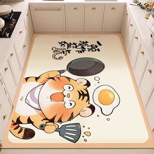 แผ่นรองพื้นครัวลายการ์ตูนน่ารัก รูปทรงสี่เหลี่ยมผืนผ้า ทำจาก PVC กันลื่น ปูเต็มพื้นที่สำหรับห้องครัว - Product Image 2