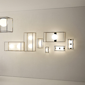 Caja cuadrada de aluminio IP44, decoración Interior, bola de cristal doble, candelabro de pared LED, lámpara de <span class=keywords><strong>techo</strong></span> 2212 - Product Image 1