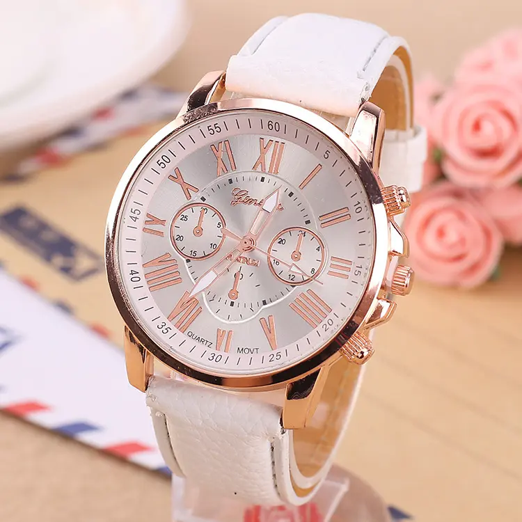 Hot Selling GENEVA Double Layer Women Fashion Quartz Watches Fashion Simple Quartz Watches