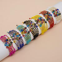 Mode bohème accessoires femmes bijoux faits à la main coloré yeux chance charme cristal perlé réglable perle de rocaille Bracelet