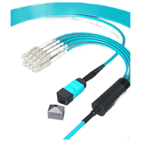 Harness MTP 1m (3ft), MTP-8 UPC (Female) ke 4 X LC UPC Duplex, 8 Serat, Multimode (OM4), Plenum (OFNP), 0.35dB Maks, Tipe B