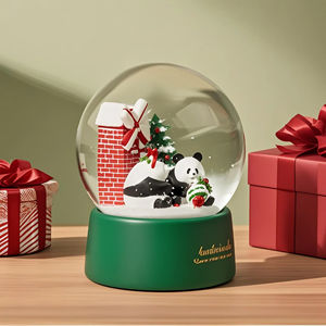 Su misura 100mm di natale globo di neve-<span class=keywords><strong>Panda</strong></span> festivo e albero in resina scultura, regalo di alta qualità per le vacanze con neve vorticosa - Product Image 4