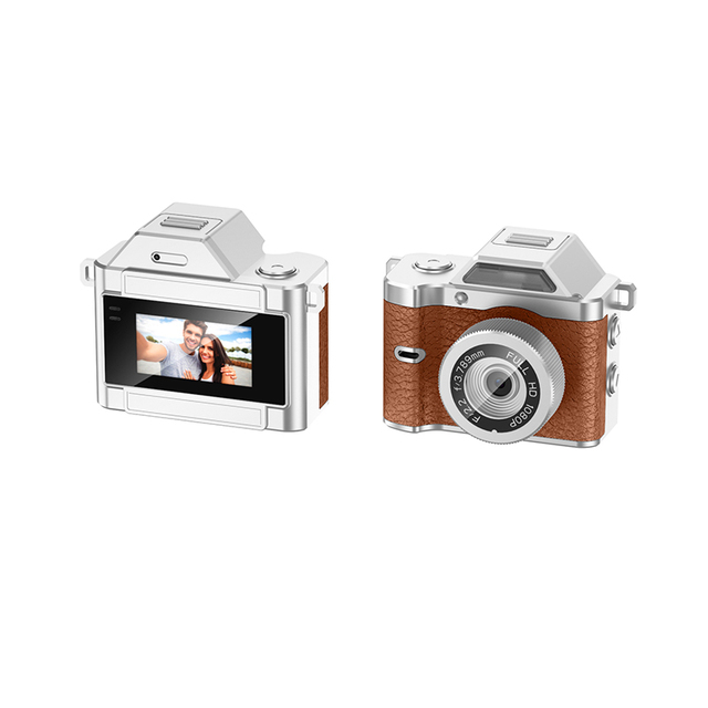 Retro Mirrorless Mini Camera 120 ° Wide-Angle CMOS Retro Kids Camera Mini Mirrorless 1080P Student Wearable Thumb Camera