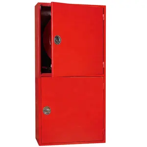 fire hose reel and fire hose cabinet double compartment fire fighting cabinet Surface mounted Fully recessed cabinet