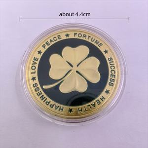 Четырехлистный клевер слон памятная счастливая монета рельефная лакированная металлическая Золотая и серебряная монеты - Product Image 6