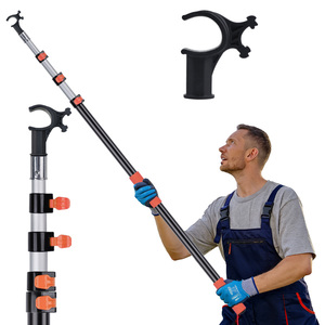 Asta Telescopica Professionale per Finestre con <span class=keywords><strong>Gancio</strong></span>, Asta di Prolunga in Alluminio Brevettata con Scanalatura per Lucernari e Bocchette di Ventilazione Manuali - Product Image 1