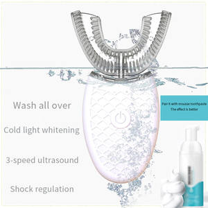 MY-116 Cepillo de dientes eléctrico en forma de U para adultos Cerdas suaves sónicas Cepillo de silicona Hombre Mujer Dispositivo de limpieza de dientes temporizado automático - Product Image 5