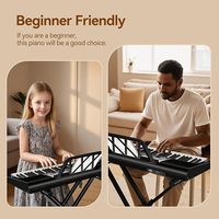 Piano Digital Portátil de 61 Teclas para Principiantes, Nuevo Órgano Electrónico con Material Plástico para Músicos Principiantes