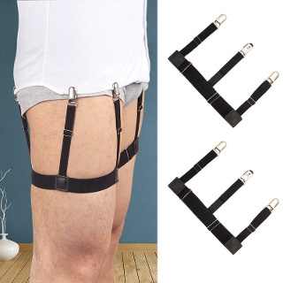 Men's and Women's Fashion Garter Belt with Adjustable Clip Fixed Thigh Ring Polyester and Nylon Suspender in Suit Shirt Style